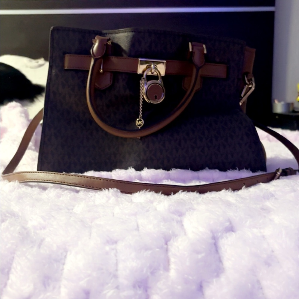 Michael Kors Black and Brown Satchel
